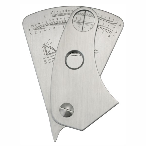 Fillet weld gauge INOX - Three scales gauge - Helling GmbH